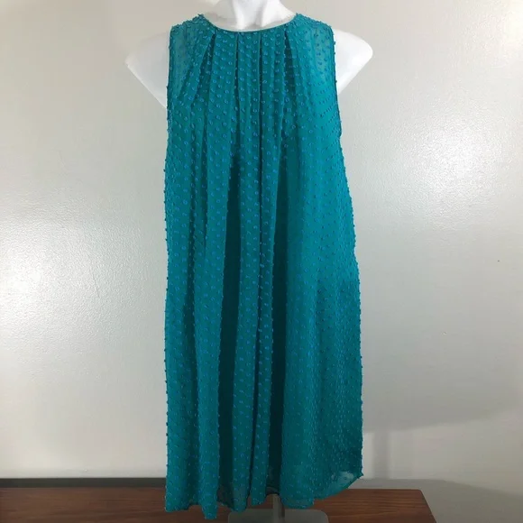 Sachin + Babi | Dresses | Anthropologie Sachin Babi Teal Flocked Speckle  Dress Silk Polka Dot Size 6 | Poshmark